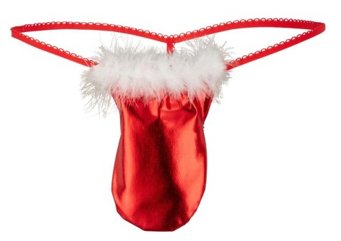 Svenjoyment - Czerwone Męskie Stringi Świąteczne Z Białymi Piórkami S-L Svenjoyment Svenjoyment - Czerwone Męskie Stringi Świąteczne Z Białymi Piórkami S-L Svenjoyment