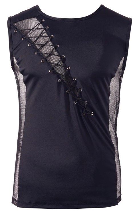 Svenjoyment - Męski Czarny Bezrękawnik Z Eleganckim Sznurowaniem 2XL Svenjoyment Svenjoyment - Męski Czarny Bezrękawnik Z Eleganckim Sznurowaniem 2XL Svenjoyment