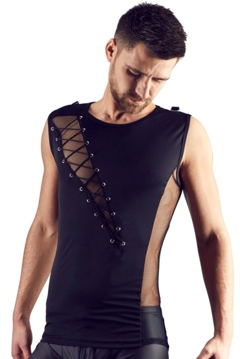 Svenjoyment - Męski Czarny Bezrękawnik Z Eleganckim Sznurowaniem XL Svenjoyment Svenjoyment - Męski Czarny Bezrękawnik Z Eleganckim Sznurowaniem XL Svenjoyment