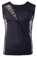 Svenjoyment - Męski Czarny Bezrękawnik Z Eleganckim Sznurowaniem XL Svenjoyment