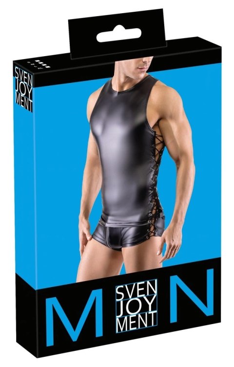 Svenjoyment - Męski Matowy Bezrękawnik Z Eleganckim Sznurowaniem M Svenjoyment Svenjoyment - Męski Matowy Bezrękawnik Z Eleganckim Sznurowaniem M Svenjoyment