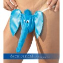 Svenjoyment - Męskie Stringi W Kształcie Głowy Słonia Z Trąbą Niebieskie S-L Svenjoyment
