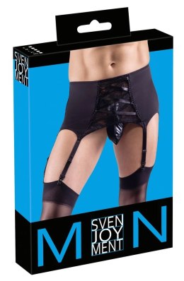 Svenjoyment - Seksowny Męski Koronkowy Pas Do Pończoch Czarny 2XL Svenjoyment
