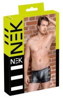 NEK - Czarne Matowe Bokserki Męskie Ze Srebrnymi Nitami I Siateczką 2XL NEK