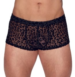 Noir - Seksowne Prześwitujące Bokserki Męskie Panterka Czarne 2XL Noir