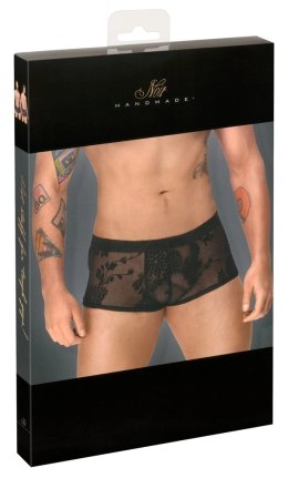 Noir - Seksowne Prześwitujące Bokserki Męskie Z Kwiatowym Wzorem Czarne 2XL Noir