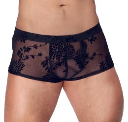 Noir - Seksowne Prześwitujące Bokserki Męskie Z Kwiatowym Wzorem Czarne 2XL Noir
