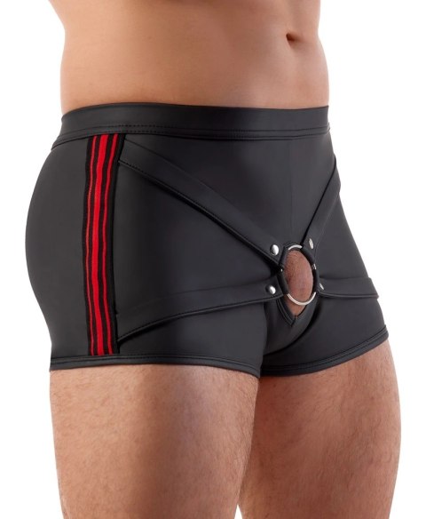 Svenjoyment - Czarne Matowe Bokserki Z Czerwonymi Paskami I Otworem Na Penisa Z Pierścieniem XL Svenjoyment Svenjoyment - Czarne Matowe Bokserki Z Czerwonymi Paskami I Otworem Na Penisa Z Pierścieniem XL Svenjoyment