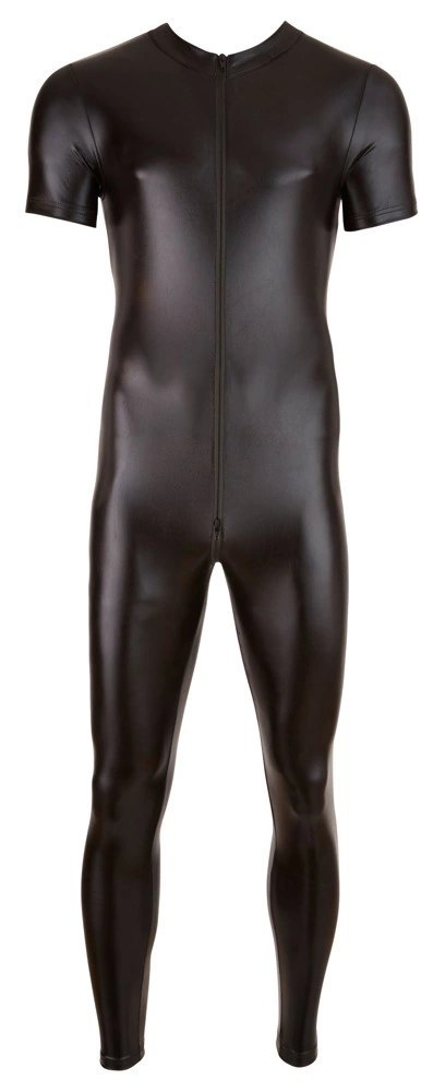 Svenjoyment - Długi Męski Błyszczący Kombinezon Z Suwakami Czarny 3XL Svenjoyment Svenjoyment - Długi Męski Błyszczący Kombinezon Z Suwakami Czarny 3XL Svenjoyment