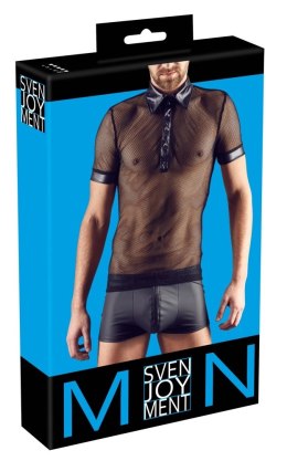 Svenjoyment - Męska Siateczkowa Koszulka Polo Z Kołnierzykiem Czarna 2XL Svenjoyment