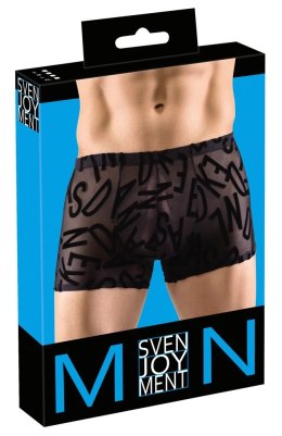 Svenjoyment - Męskie Siateczkowe Bokserki Z Nadrukami Liter Czarne XL Svenjoyment