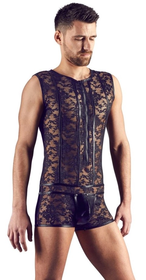 Svenjoyment - Seksowne Męskie Body W Kwiecistą Koronkę Czarne L Svenjoyment Svenjoyment - Seksowne Męskie Body W Kwiecistą Koronkę Czarne L Svenjoyment