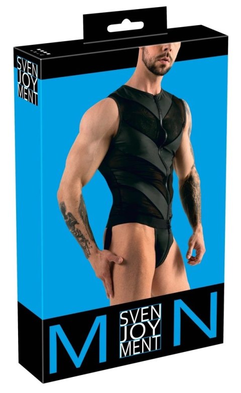 Svenjoyment - Seksowny Krótki Męski Kombinezon Z Matowymi Wstawkami XL Svenjoyment Svenjoyment - Seksowny Krótki Męski Kombinezon Z Matowymi Wstawkami XL Svenjoyment