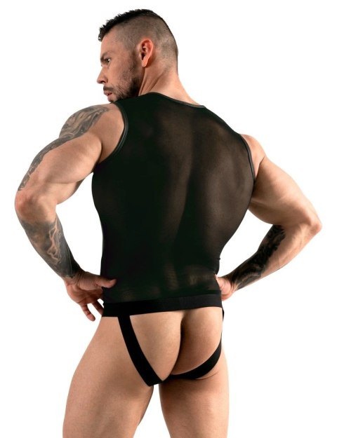 Svenjoyment - Seksowny Krótki Męski Kombinezon Z Matowymi Wstawkami XL Svenjoyment Svenjoyment - Seksowny Krótki Męski Kombinezon Z Matowymi Wstawkami XL Svenjoyment