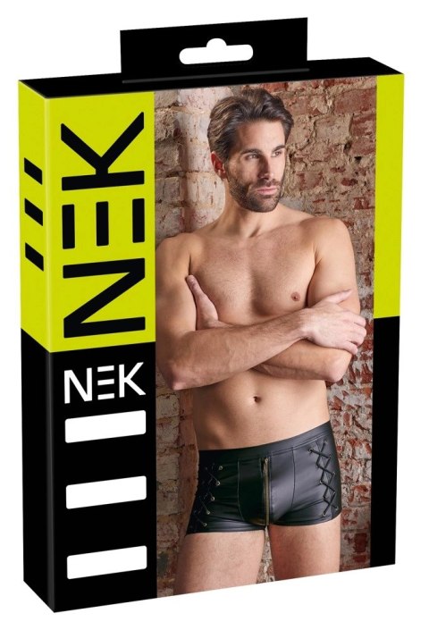 NEK - Czarne Męskie Spodenki Z Seksownym Sznurowaniem Po Bokach XL NEK NEK - Czarne Męskie Spodenki Z Seksownym Sznurowaniem Po Bokach XL NEK