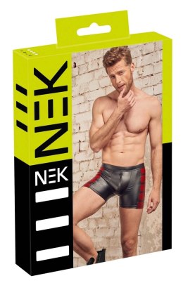 NEK - Czarne Spodenki Męskie Z Seksownymi Czerwonymi Wstawkami 2XL NEK