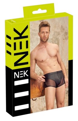 NEK - Seksowne Matowe Bokserki Męskie Z Dodatkiem Siateczki Czarne XL NEK