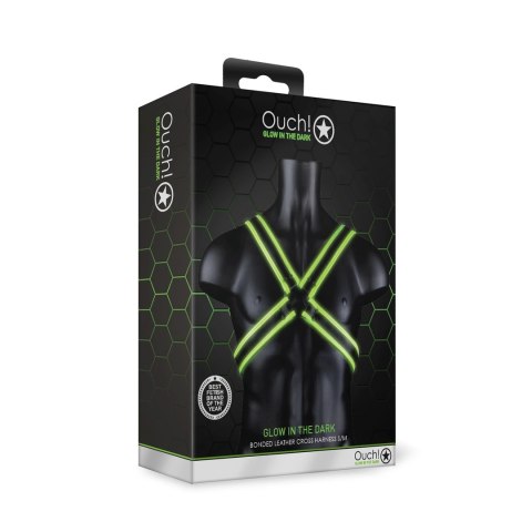 Uprząż do ciała Cross Armor świecąca w ciemności S/M Ouch! by shots Ouch! by Shots Uprząż do ciała Cross Armor świecąca w ciemności S/M Ouch! by shots Ouch! by Shots