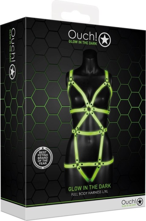 Uprząż podwójna zakrywająca ciało - świecąca w ciemności - L/XL Ouch! by shots Ouch! by Shots Uprząż podwójna zakrywająca ciało - świecąca w ciemności - L/XL Ouch! by shots Ouch! by Shots