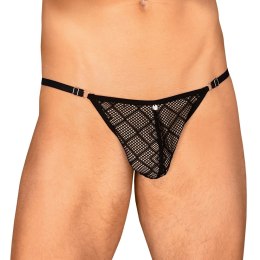 Obsessive - Seksowne Czarne Męskie Stringi Z Siateczki S-L Obsessive