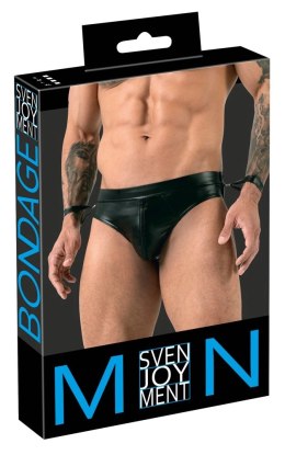Svenjoyment Bondage - Seksowne Slipy Męskie Bez Tyłu Z Mankietami Czarny Mat XL Svenjoyment Bondage