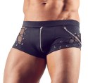 Svenjoyment - Męskie Stylowe Bokserki Z Łańcuszkiem I Zamkiem Z Przodu Czarne 2XL Svenjoyment