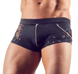 Svenjoyment - Męskie Stylowe Bokserki Z Łańcuszkiem I Zamkiem Z Przodu Czarne 2XL Svenjoyment