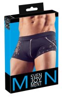 Svenjoyment - Męskie Stylowe Bokserki Z Łańcuszkiem I Zamkiem Z Przodu Czarne XL Svenjoyment