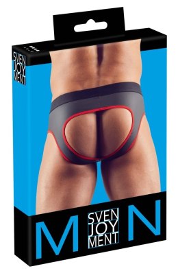 Svenjoyment - Seksowne Jockstrap Otwarte Z Tyłu I Zamkiem Na Penisa Czarno/Czerwone L Svenjoyment