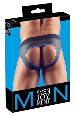 Svenjoyment - Seksowne Jockstrap Otwarte Z Tyłu I Zamkiem Na Penisa Czarno/Niebieskie M Svenjoyment