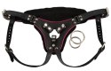 ZADO - Czarna Skórzana Uprząż Strap-on Z 2 Pierścieniami S-L ZADO