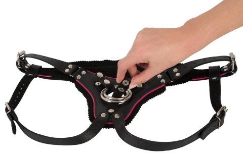 ZADO - Czarna Skórzana Uprząż Strap-on Z 2 Pierścieniami S-L ZADO ZADO - Czarna Skórzana Uprząż Strap-on Z 2 Pierścieniami S-L ZADO
