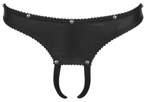 ZADO - Czarne Skórzane Stringi Z Otwartym Krokiem XL ZADO ZADO - Czarne Skórzane Stringi Z Otwartym Krokiem XL ZADO