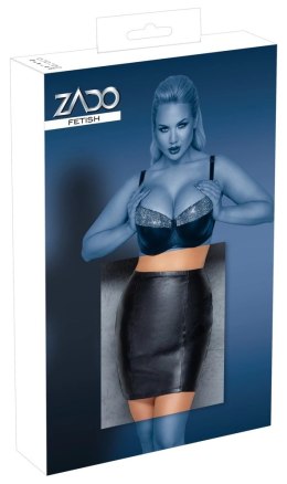 ZADO - Krótka Obcisła Skórzana Spódniczka Czarna 2XL ZADO