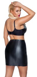 ZADO - Krótka Obcisła Skórzana Spódniczka Czarna 2XL ZADO