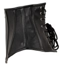 ZADO - Seksowny Skórzany Gorset Bez Biustu Sznurowany Czarny 81 cm ZADO