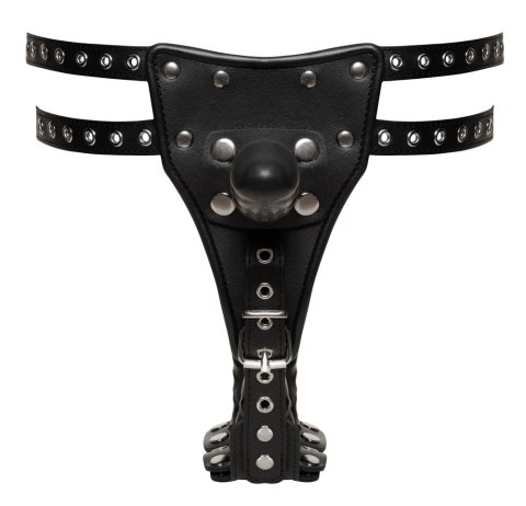 ZADO - Skórzane Stringi Z 3 Wymiennymi Dildami Czarne L/XL ZADO ZADO - Skórzane Stringi Z 3 Wymiennymi Dildami Czarne L/XL ZADO