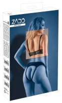 ZADO - Skórzany Biustonosz Otwarty Na Haftki Czarny 85B ZADO