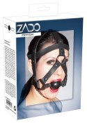 ZADO - Skórzany Knebel Kulkowy Na Głowę Czarny ZADO