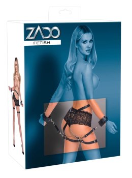 ZADO - Skórzany Pas Biodrowy Z Odpinanymi Mankietami Czarne S-L ZADO