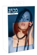 ZADO - Smycz Z Obrożą Na Szyję Skórzana Czarna ZADO