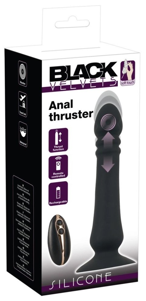 Black Velvets - Wibrator Analny Z Przyssawką I Pilotem 20 cm Czarny Black Velvets Black Velvets - Wibrator Analny Z Przyssawką I Pilotem 20 cm Czarny Black Velvets