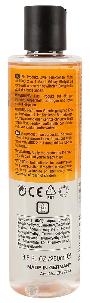 EROS - Lubrykant 2w1 Opóźniający I Analny 250 ml Eros EROS - Lubrykant 2w1 Opóźniający I Analny 250 ml Eros