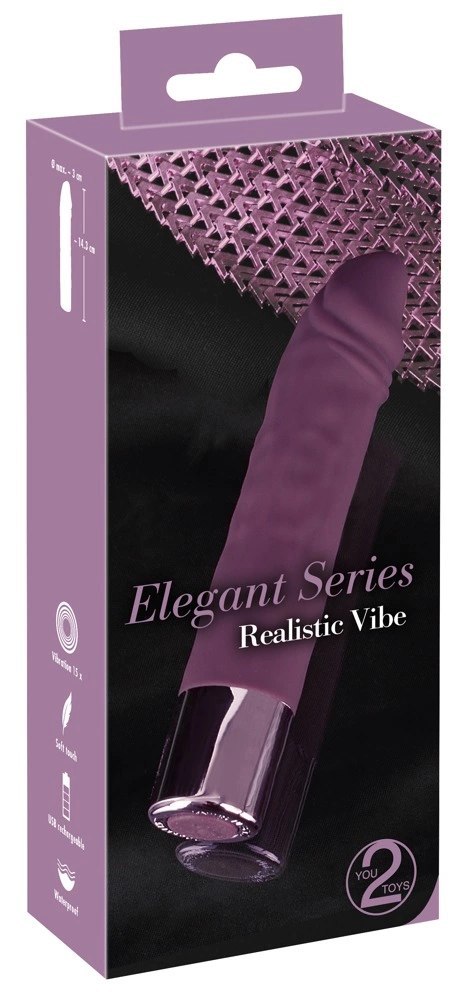 Elegant Series - Realistyczny Mini Wibrator Fioletowy 14cm Elegant Series