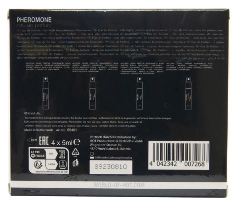 Feromony Dla Mężczyzn 4x5ml - HOT Pher. Tester Box Men 4x5ml HOT Feromony Dla Mężczyzn 4x5ml - HOT Pher. Tester Box Men 4x5ml HOT