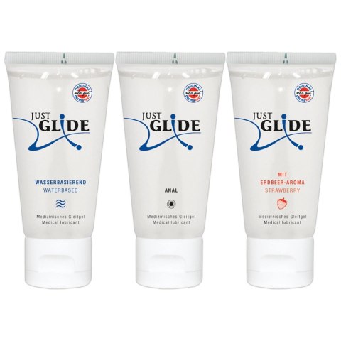 Just Glide - Zestaw 3x50 ml Lubrykant Analny Wodny I Do Zabawek Erotycznych Just Glide Just Glide - Zestaw 3x50 ml Lubrykant Analny Wodny I Do Zabawek Erotycznych Just Glide
