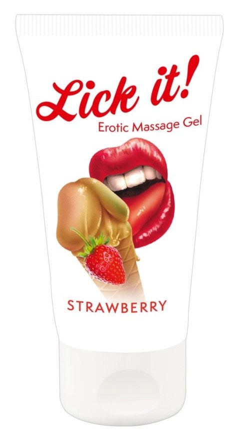 Lick It - Żel Do Erotycznego Masażu Truskawkowy 50ml Lick it! Lick It - Żel Do Erotycznego Masażu Truskawkowy 50ml Lick it!