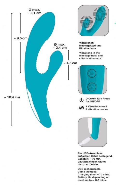 Javida - Wibrator Króliczek Z Stymulatorem Łechtaczki JAVIDA Javida - Wibrator Króliczek Z Stymulatorem Łechtaczki JAVIDA