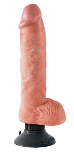 King Cock - Realistyczny Wibrator Z Jądrami I Przyssawką 25 CM Jasny Kolor Skóry King Cock