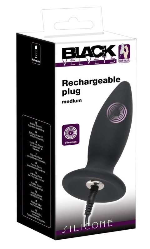 Stożkowy Korek Analny Wibracyjny M(12,5cm) - Black Velvets Black Velvets Stożkowy Korek Analny Wibracyjny M(12,5cm) - Black Velvets Black Velvets